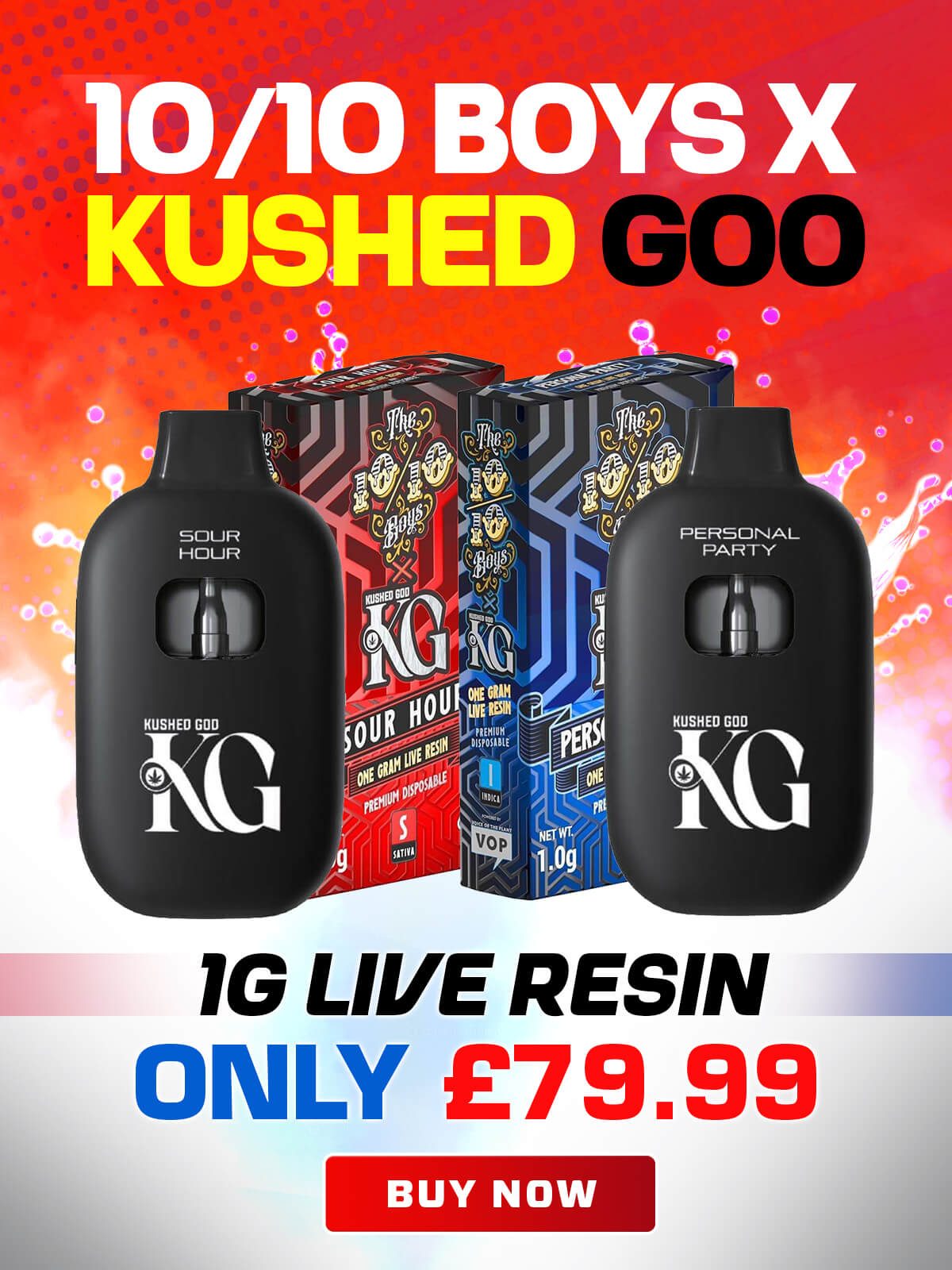 10/10 Boys X Kushed Goo 1 Gram Live Resin - Doobie Vapes